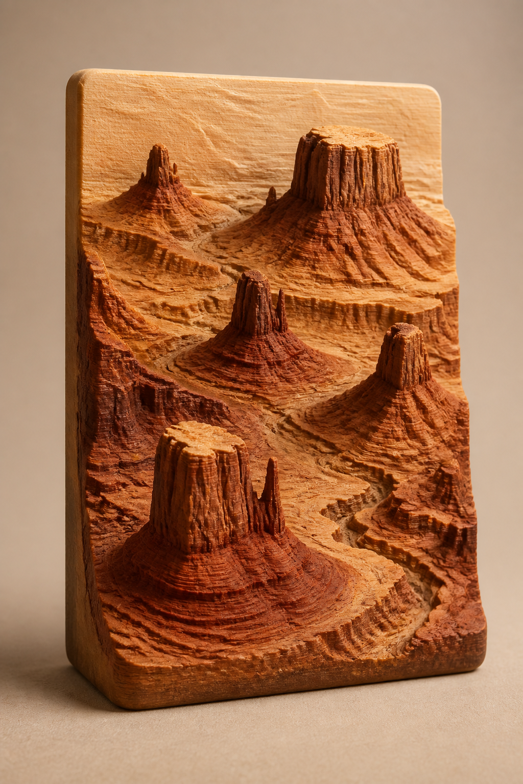 Relief 3D désertique évoquant une route mythique américaine.